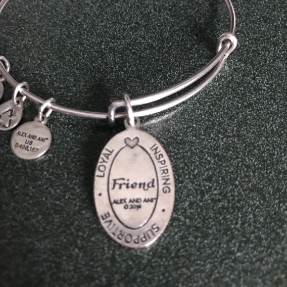Alex And Ani Expandable Wire Bangle Bracelet Friend Charm 2016 - Picture 8 of 16